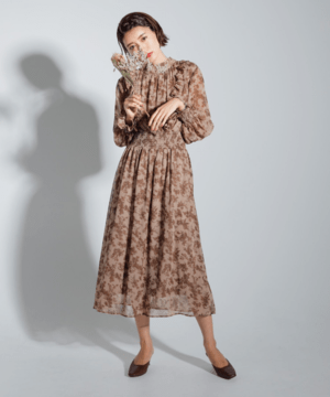 LADYMADE Luxe Flower シフォンロングワンピース