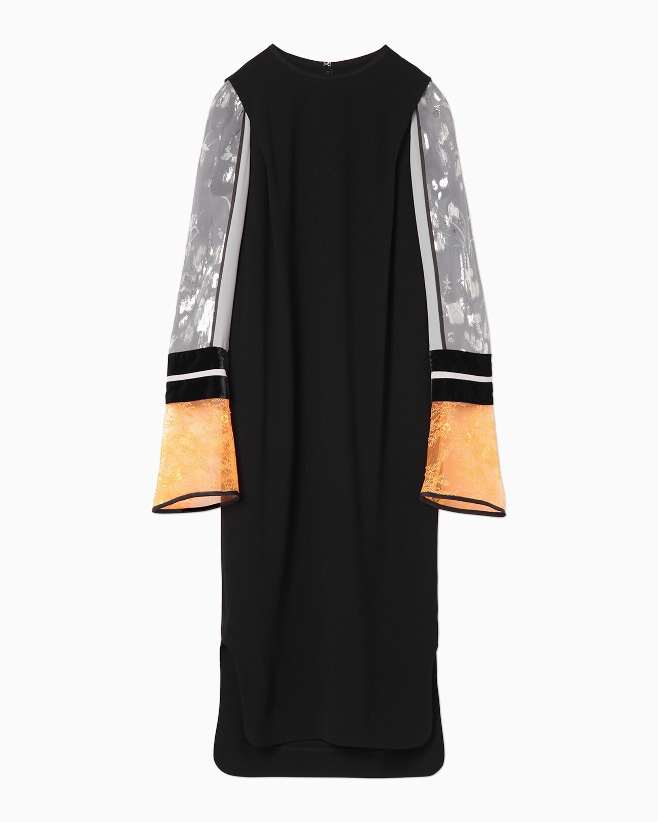 Mame Kurogouchi Silk Lame Print Sleeves Dress