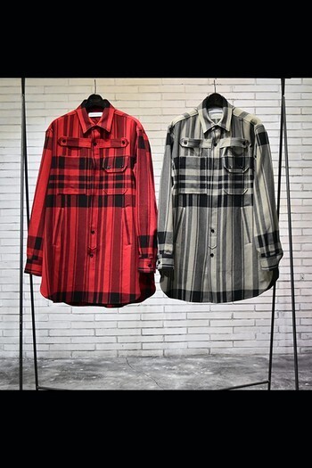 DIET BUTCHER SLIM SKIN Check/stripe long shirt