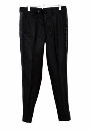 ys Yuji SUGENO Black tuxedo cross Sideline Trousers