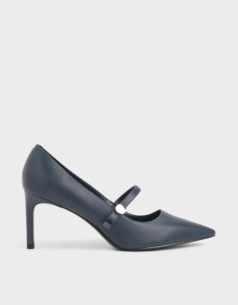 CHARLES & KEITH クロームバックル ポインテッドパンプス