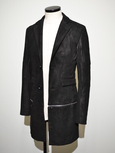 gene par YUKIO MISHIBA Goat Nubuck Zip Long Jacket
