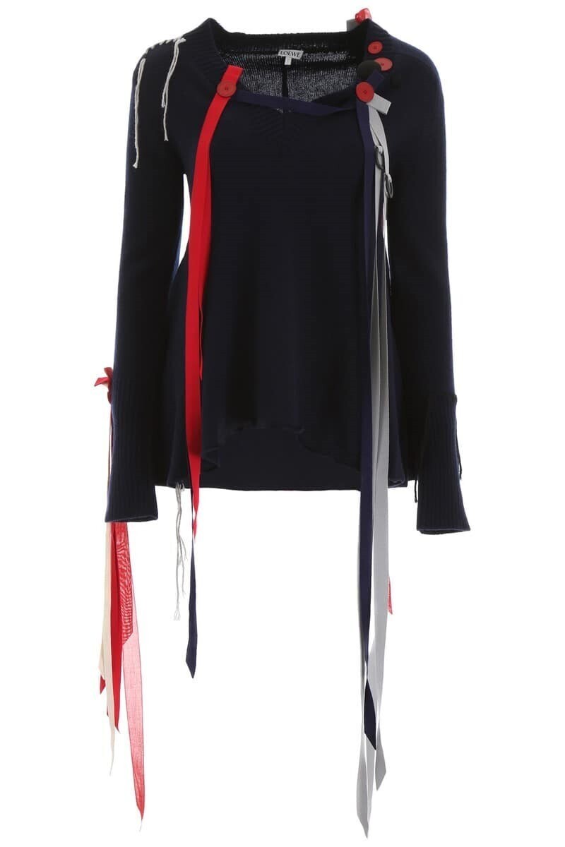 LOEWE KNIT WITH CONTRAST RIBBONS