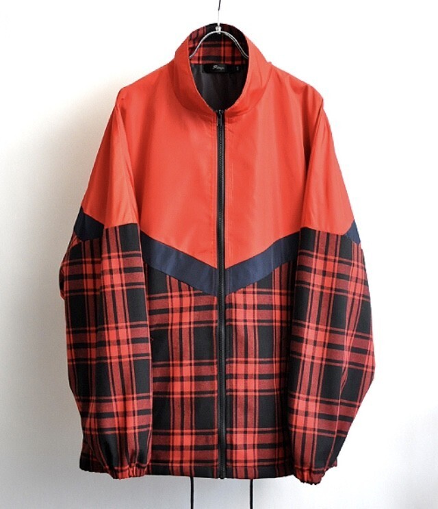 UP START チェック切替ビッグシルエットトラックジャケット