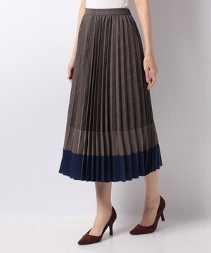 TONAL チェックドッキングプリーツスカート