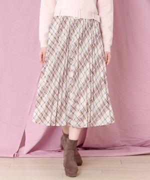 MISCH MASCH チェックプリーツミディースカート