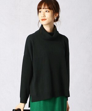 Comme ca Mature オフタートルネック ニットプルオーバー
