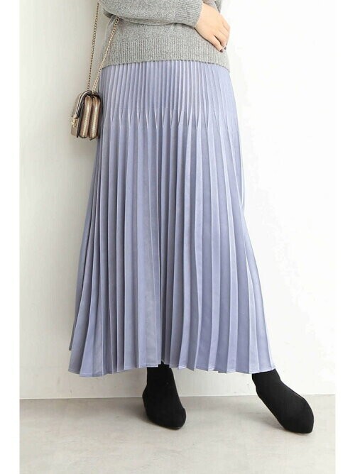 N.Natural Beauty Basic* コンビプリーツサテンマキシスカート