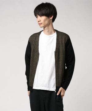 VOGUISH グレンチェックジップアップカーディガン