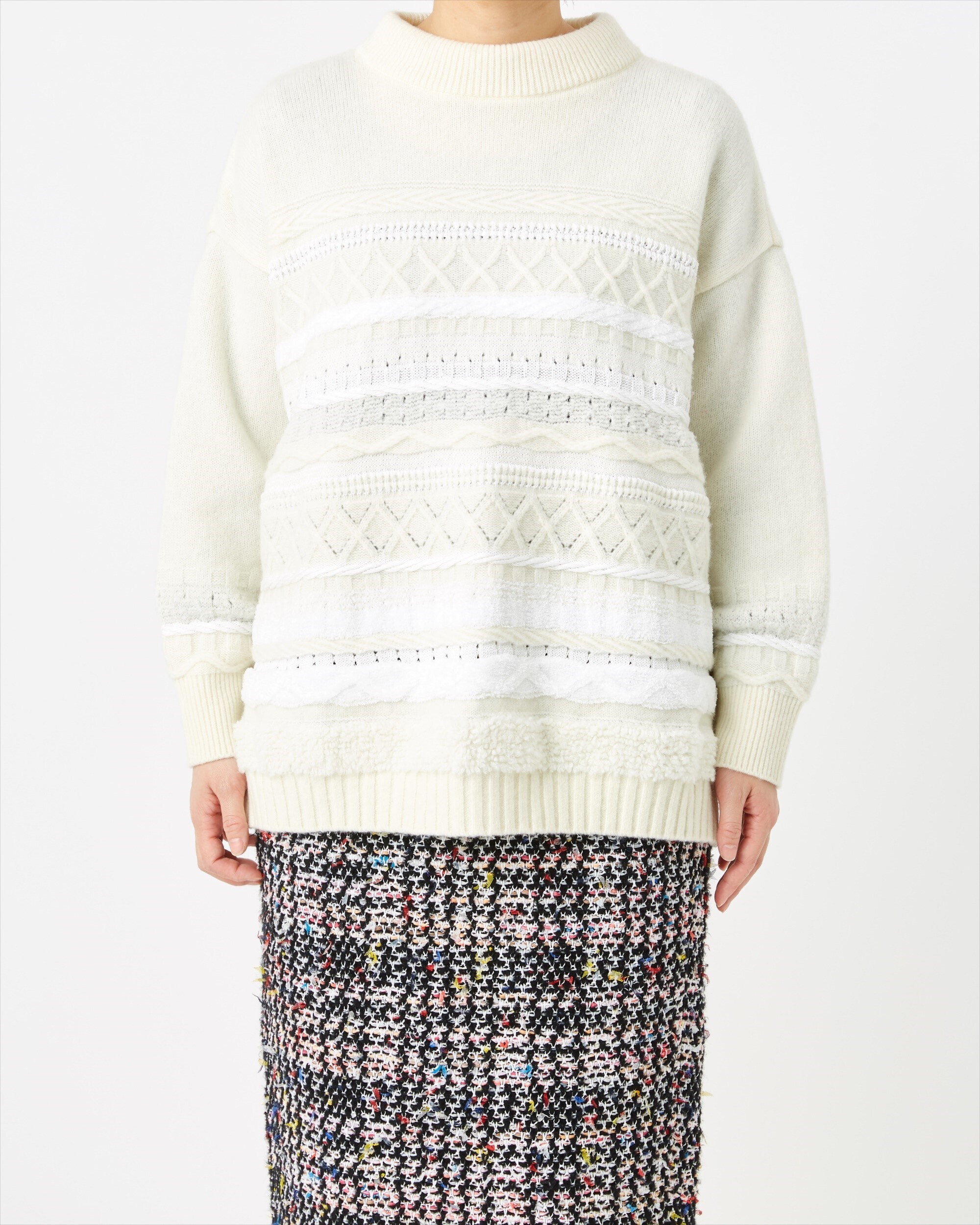 COOHEM SOLID TWEEDY KNIT PULLOVER
