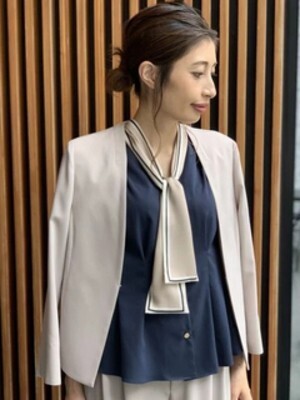 TONAL スカーフタイノースリブラウス
