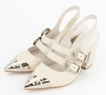 Jeffrey Campbell 2連ベルト付きポインテッドパンプス