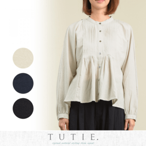TUTIE. コットンリネンハイカウントクロスタックブラウス