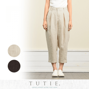 TUTIE. リネンウォッシュキャンバスタックパンツ