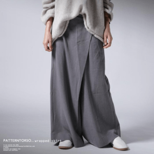 antiqua 大人ワイド。こだわりの捻りあるデザイン。ラップワイドパンツ。ps-00293
