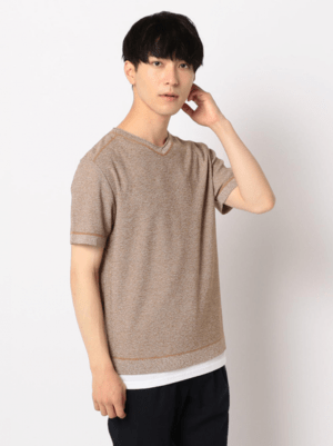 FREDY&GLOSTER 半袖レイヤードニット