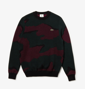LACOSTE L!VE 『LACOSTE L!VE』迷彩カシミアブレンドコットンニットセーター