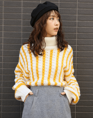 Heather フロントクロップドガラプルオーバー