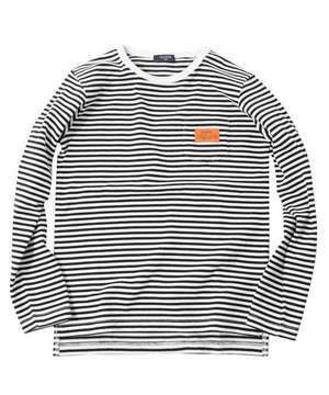 GLAZOS 厚手天竺・ボーダー長袖Tシャツ