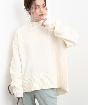 ViS バックスリットハイネックニットプルオーバー
