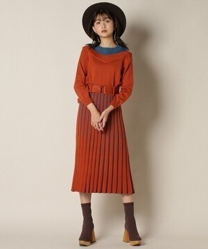 REDYAZEL 長袖バイカラーフェイクレイヤードSET