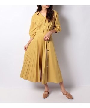 Mystrada フロントプリーツシャツワンピース