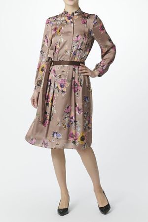 DAKS サテンフラワープリント ワンピース