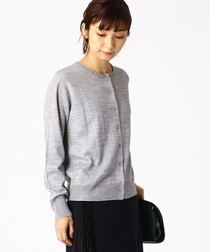 COMME CA ISM クルーネック ニットカーディガン