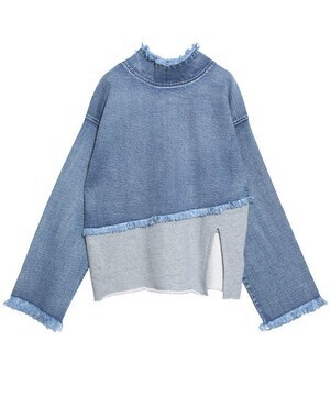 Ameri VINTAGE DENIM SWEAT DOCKING TOP