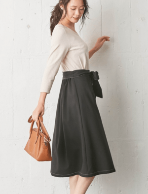 Otto FABIA for work style FABIA/【593966】/配色ステッチラップスカート