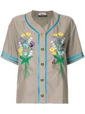 MUVEIL エンブロイダリーシャツ