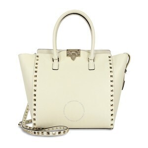 VALENTINO Rockstud Double Handle Leather Tote Bag
