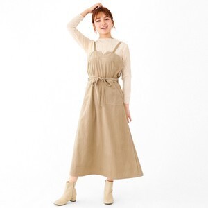 flower corduroy apron onepiece ～ｺｰﾃﾞｭﾛｲｴﾌﾟﾛﾝﾜﾝﾋﾟｰｽ