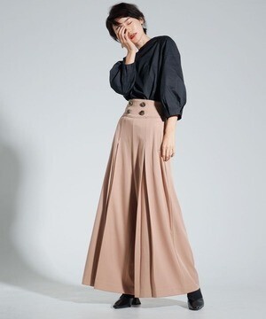 LADYMADE ハイウエストワイドタックパンツ