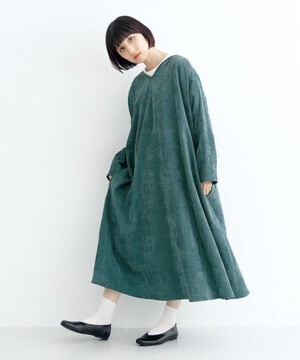 merlot 細コール天前後2WAYワンピース