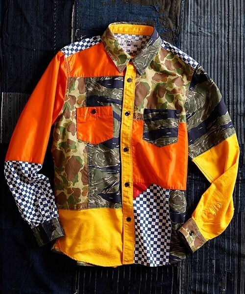 FDMTL BORO PATCHWORK SHIRT RINSE シャツ