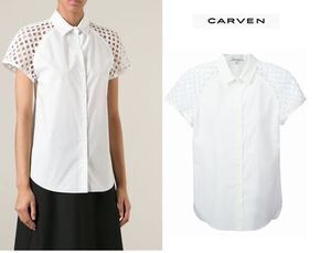 CARVEN クロッシェスリーブシャツ