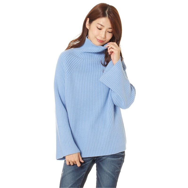 pool studio alivier ハイネックリブニット