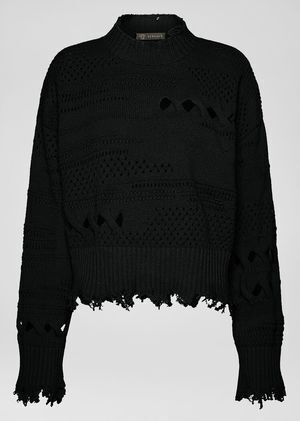 Versace ディストレス ウールセーター
