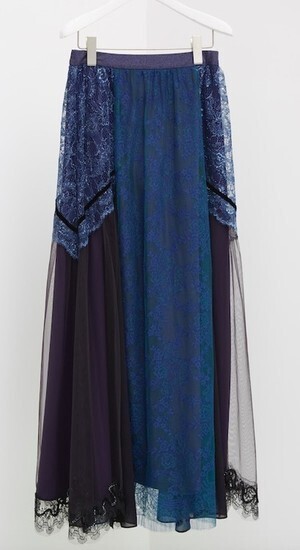 RIEKA INOUE GNU Lame Lace Skirt