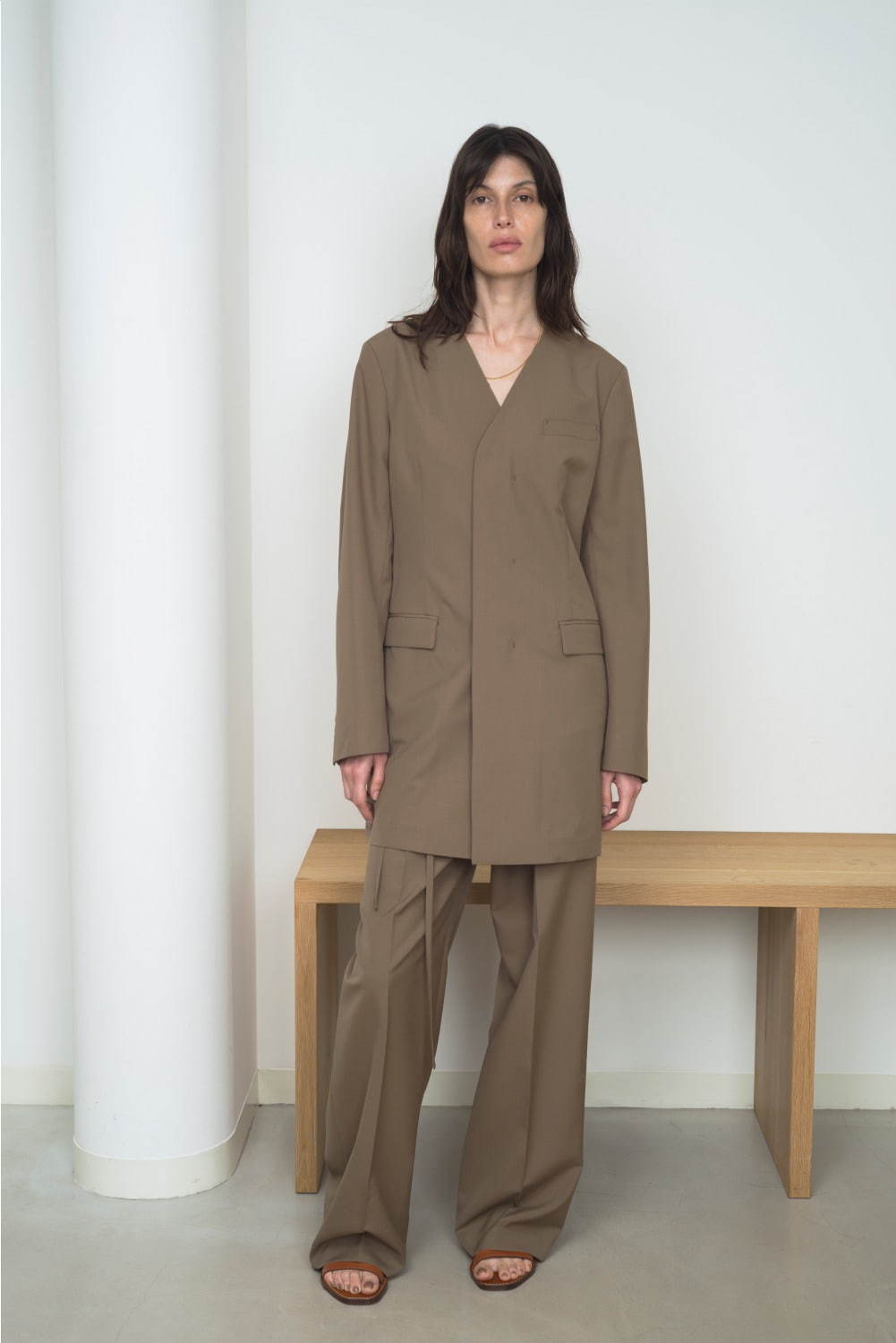 08sircus Wool typewriter collarless jacket
