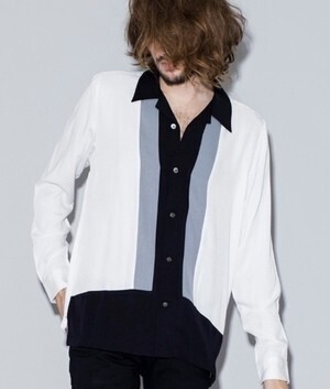 NO ID. ms4166-トーン切替レーヨンＳＨ シャツ