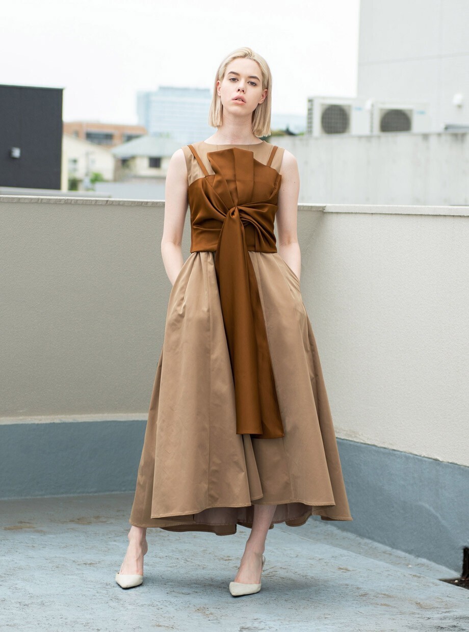 BELLE FISH TAIL DRAPE DRESS