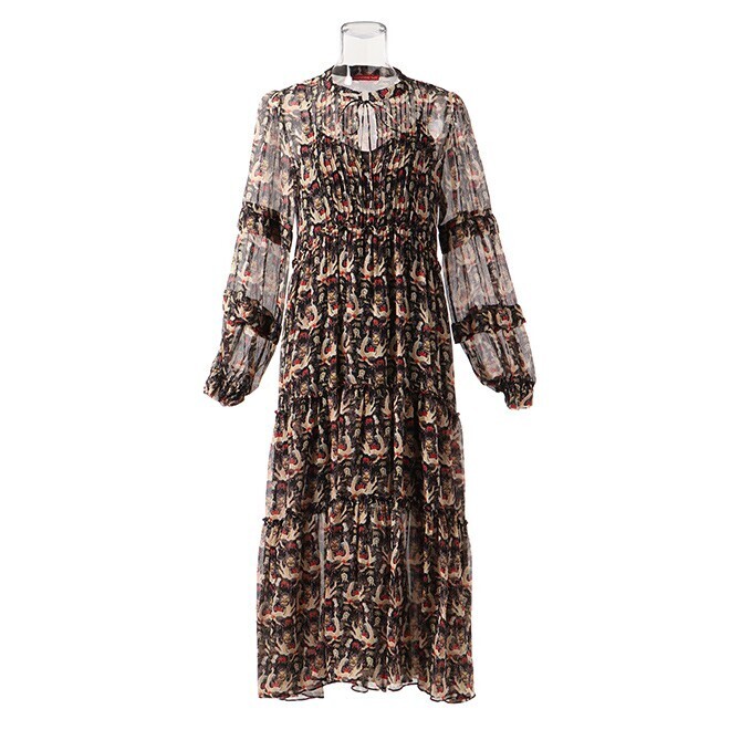 VIVIENNE TAM TINY DRAGON PRINT ON SILK GGT ワンピース