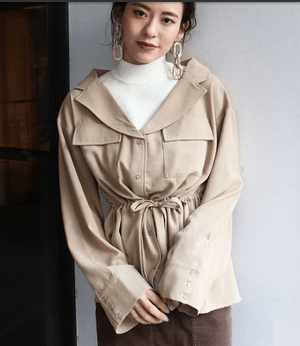 MURUA タートルレイヤーステッチシャツ