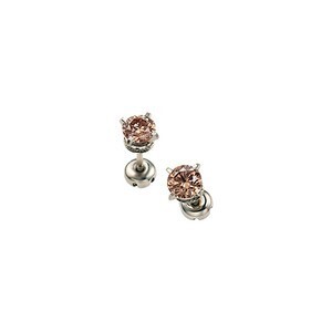 Brown Diamond ソリティア ピアス