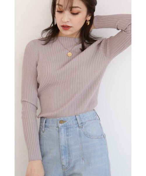 N.Natural Beauty Basic* リブボートネックニット