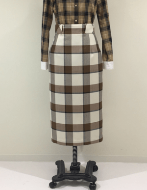 LAPINE BLEUE オックスチェックタイトスカート