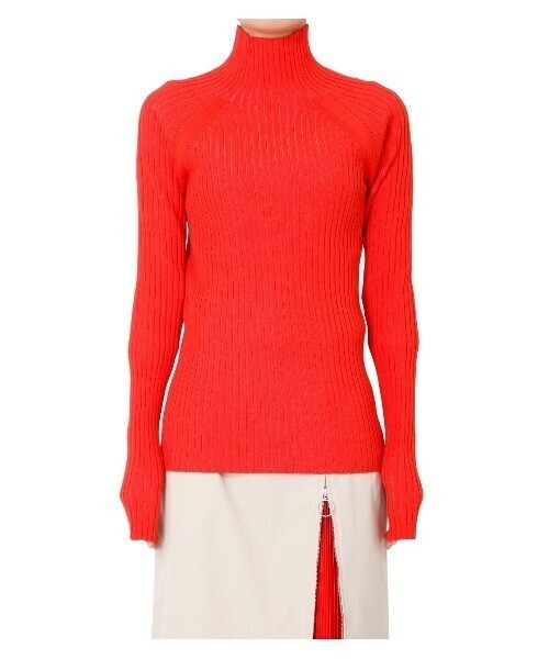 LE CIEL BLEU Bottle neck Rib Knit Tops