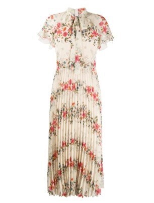 RED VALENTINO フローラル プリーツドレス